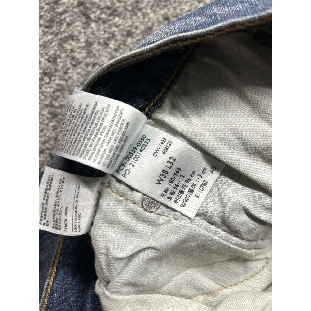 Levi’s 559 Mens Jeans 38x32 Blue Straight Regular Fit Denim Pants